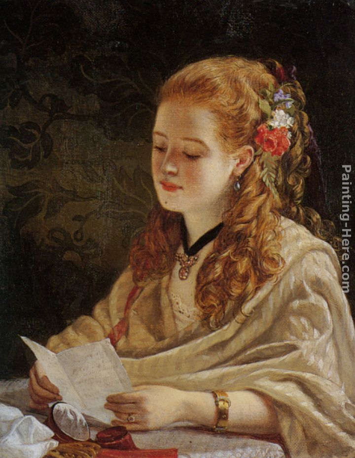 The Letter painting - William Maw Egley The Letter art painting